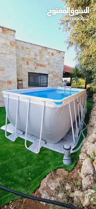 مسبح INTEX الامريكي الفاخر بطول 4متر وعرض 2متر وعمق رهيب 1.22متر الان متوفر بسعر خاص ومميز
