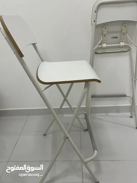 2 White Ikea bar stools