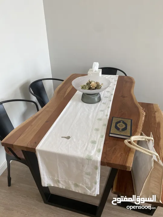 Live edge mango dining table set