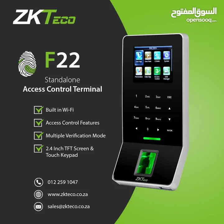 بصمة دوام موظفين  ZKteco F22 الاصلي شامل التركيب بتقنية WIFI