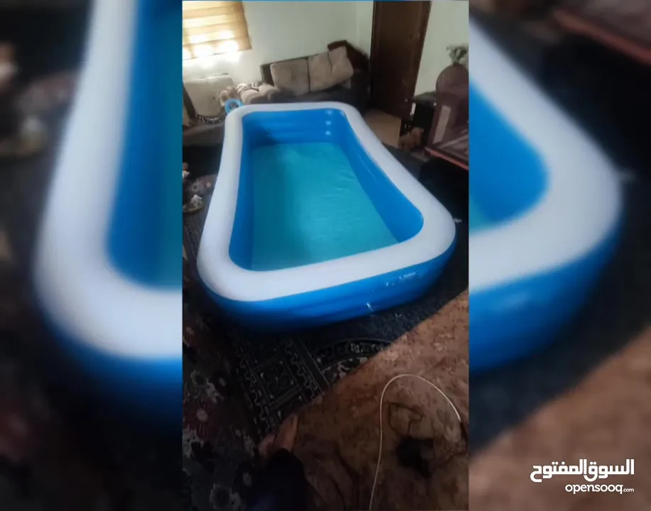مسبح بركة. حوض سباحة عائلي حجم كبير قابل للنفخ أنيق للمنزل . مصنوع من البولي كلوريد الفينيل المتين،