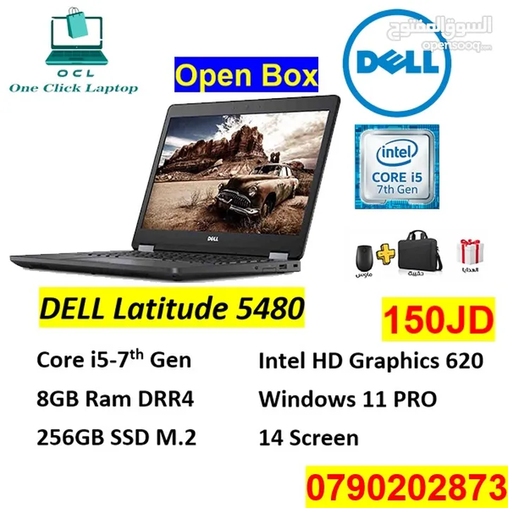 بأفضل سعر بالأردن Dell Latitude 5480 Core i5 7th 8GB RAM 256GB SSD M.2 14 SCREEN