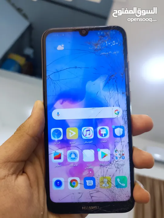 موبايل huawei y6 prime 2019 مستعمل شاشه مكسوره