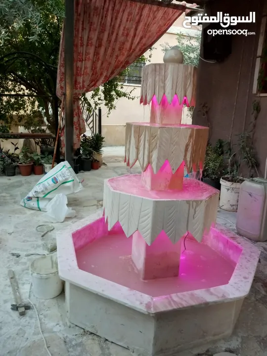 نوافير وشلالات وباربيكو وجميع انواع ديكورات الحجر الطبيعي  العنوان الزرقاء الجديده