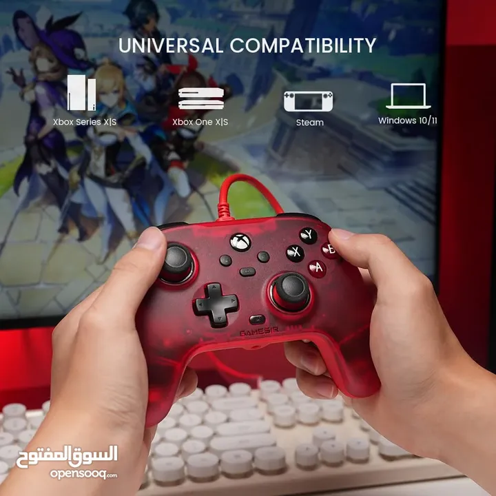 وحدة تحكم سلكية GameSir T7 مع عصا التحكم ذات تأثير Hall، لوحة ألعاب التوصيل والتشغيل لأجهزة Xbox Ser