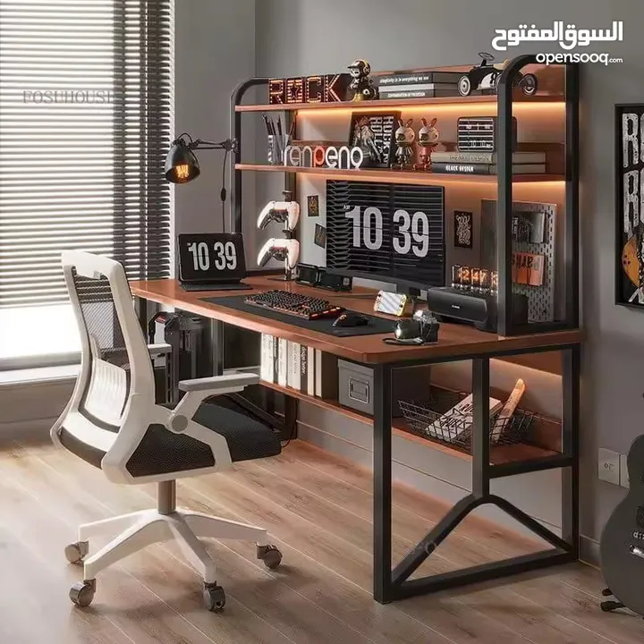 مكتب واحد يجمع بين الأناقة والعملية راحتك من مكتب منزلي متعدد الاستخدامات مثالي المدارس والجامعات.