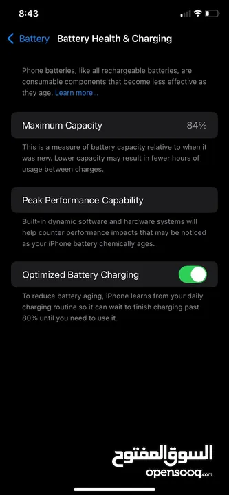 iPhone 11 128g battery health 84
