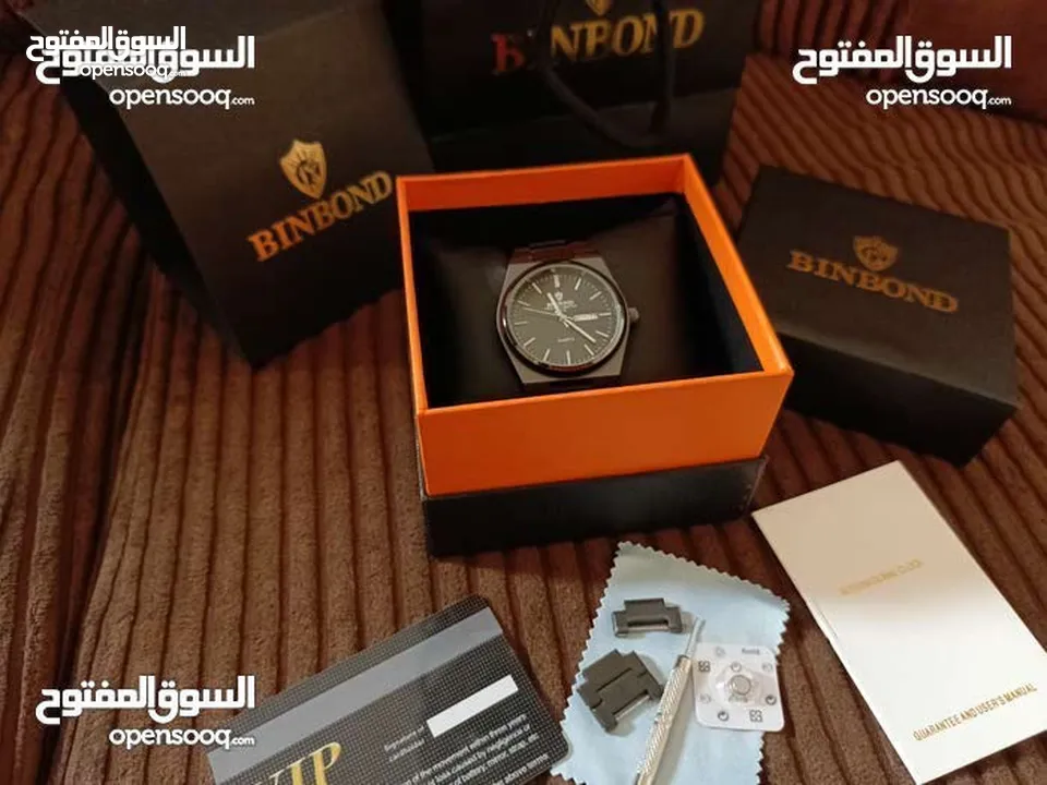 ساعة   ستانليس ستيل اسود BINBOND