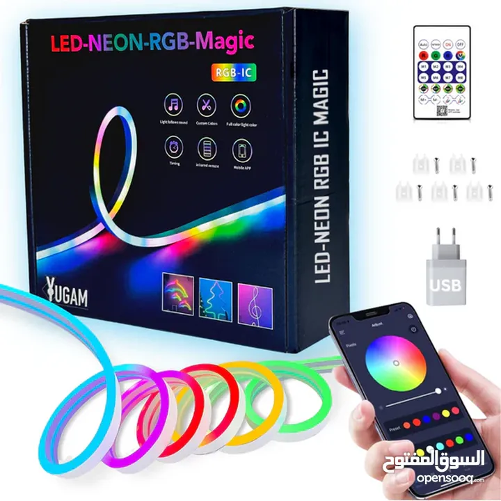 شريط إضاءة LED ذكي RGB متحركة 5 متر