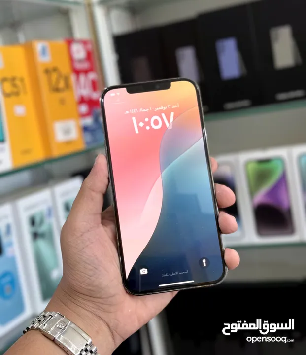 عرض خااص : iPhone 12 pro max 512gb هاتف بحالة الوكالة بدون اي شموخ أو ماشكل و بأقل سعر من دكتور فون