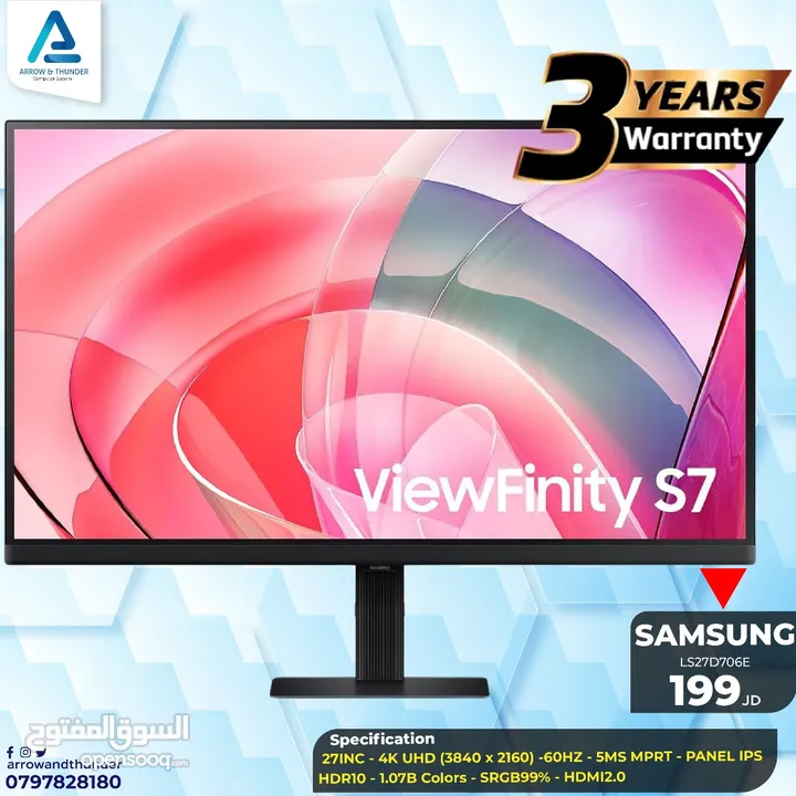 شاشة سامسونج Monitor Samsung 27Inch 4K بافضل الاسعار