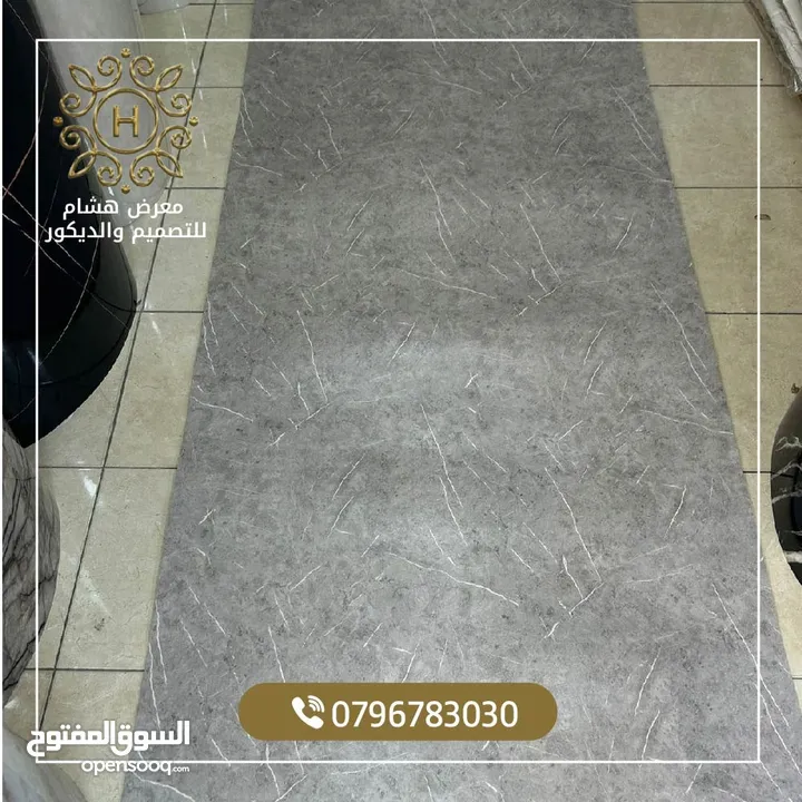 رولات رخام معالجه رطوبه جدران سهل تركيب لاصق ذاتي مع طبقه عازله من قصدير