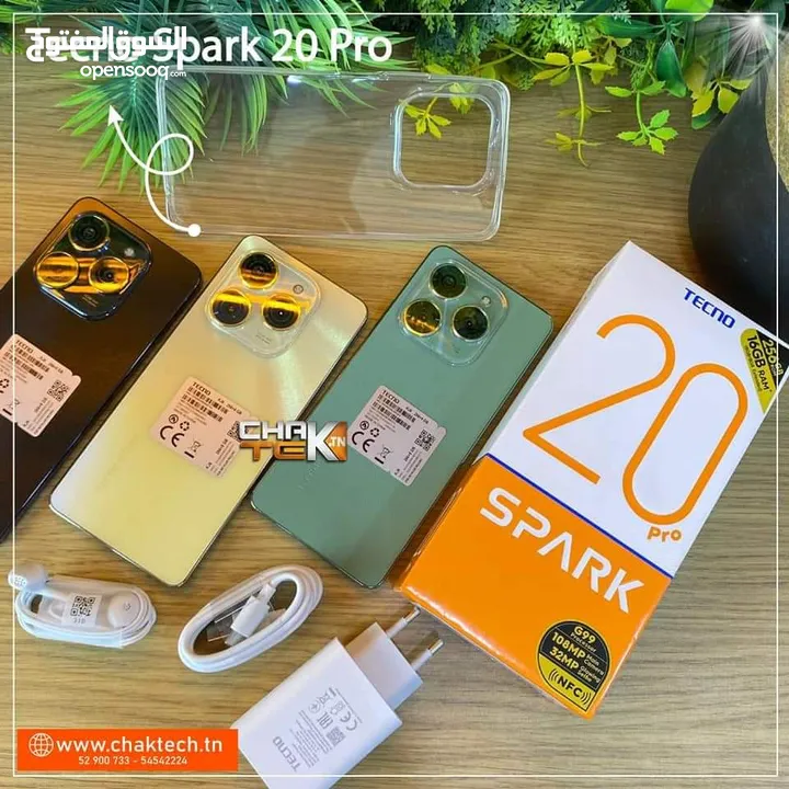 جهاز جديد بالكرتونة Spark 20 pro رام 16 جيجا 256 مكفول سنة متوفر توصيل