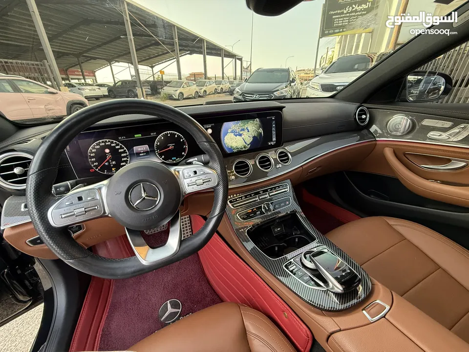 مرسيدس E350 2020 AMG فحص كامل ممشى قليل فل اضافات اعلى صنف لون اسود غرفة كاميل
