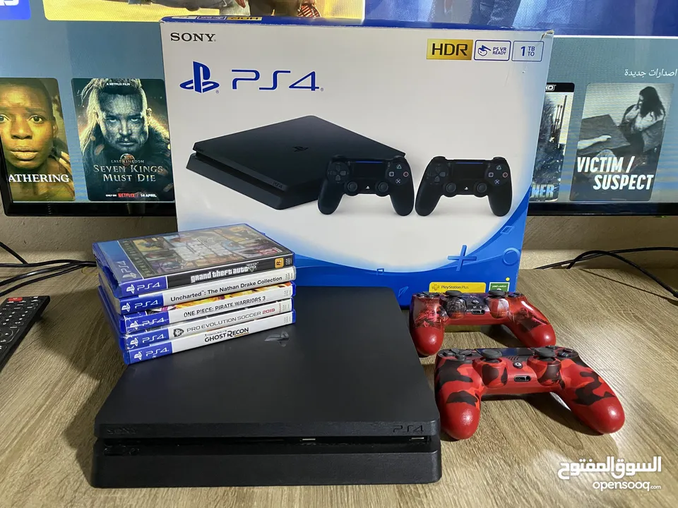 Ps4 slim 1000g ولا ملاحظة