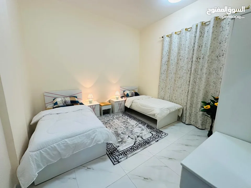 للمفروش شقة غرفتين وصالة بكورنيش عجمانFurnished apartment with two rooms and a living room in Ajman