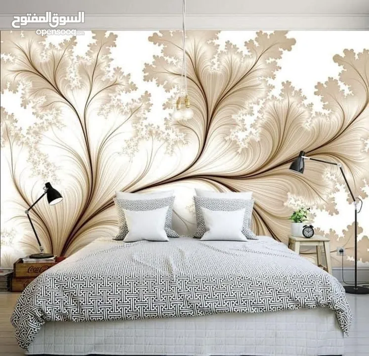 ورق حائط ثلاثي الأبعاد نسيج الماني بأشكال عصريه مميزة مع وجود تصاميم تناسب جميع المواقع  متوفر شحن