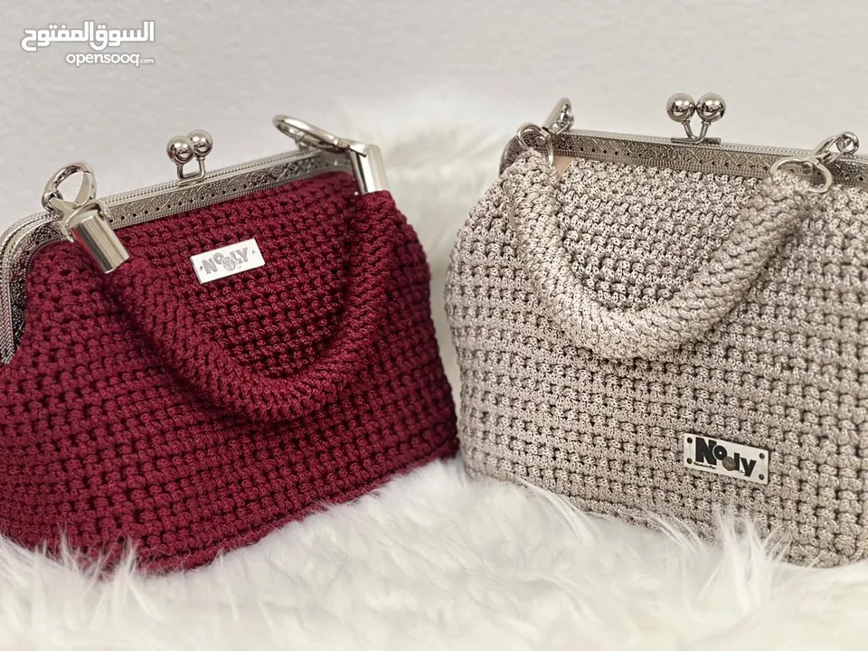 Handmade Crochet Premium Bag – Silver Elegance - customizable with your choice of colours