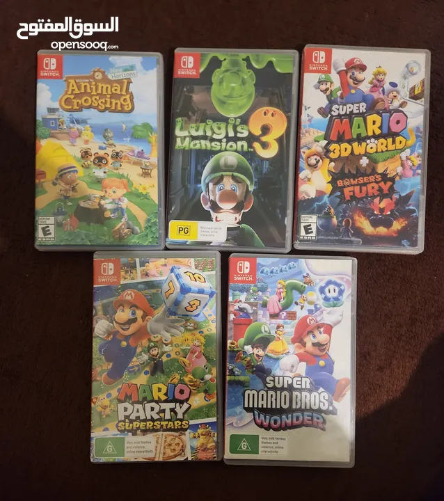 نينتندو سويتش مع 5 العاب وأيد و شاحن