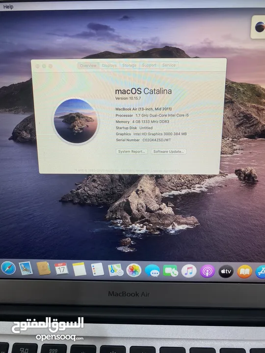 ماك بوك اير core i5 ram 4gb128ssd very good condition