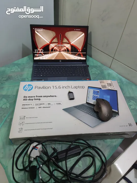 لابتوب اتش بي بافليون Hp Pavilion مع ماوس و شنته و محول ايثرنيت