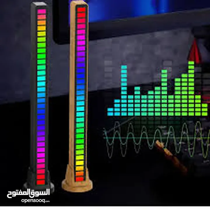 مسطرة  ار جي بي  RGB ذبذبات اضاءه متصاعده  مع حدة الصوت  تعمل على usb