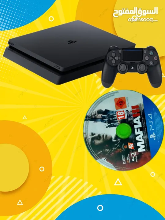 بلايستيشن 4 (PS4) Slim مع (5 هدايا) فقط بــ 140 JD الهدايا هي سماعه ايربورت+سماعه عاديه+يد تحكم