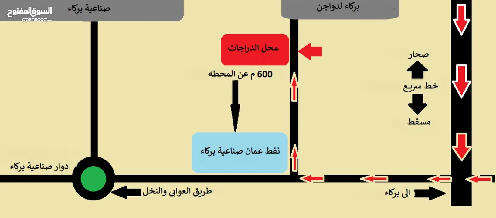 محل صيانه وسروس الدراجات (بركاء)