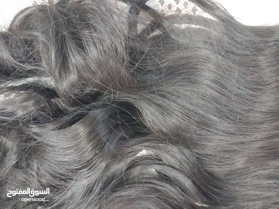 بواريك شعر طبيعي + وصلات شعر 4 قطع 50 دينار