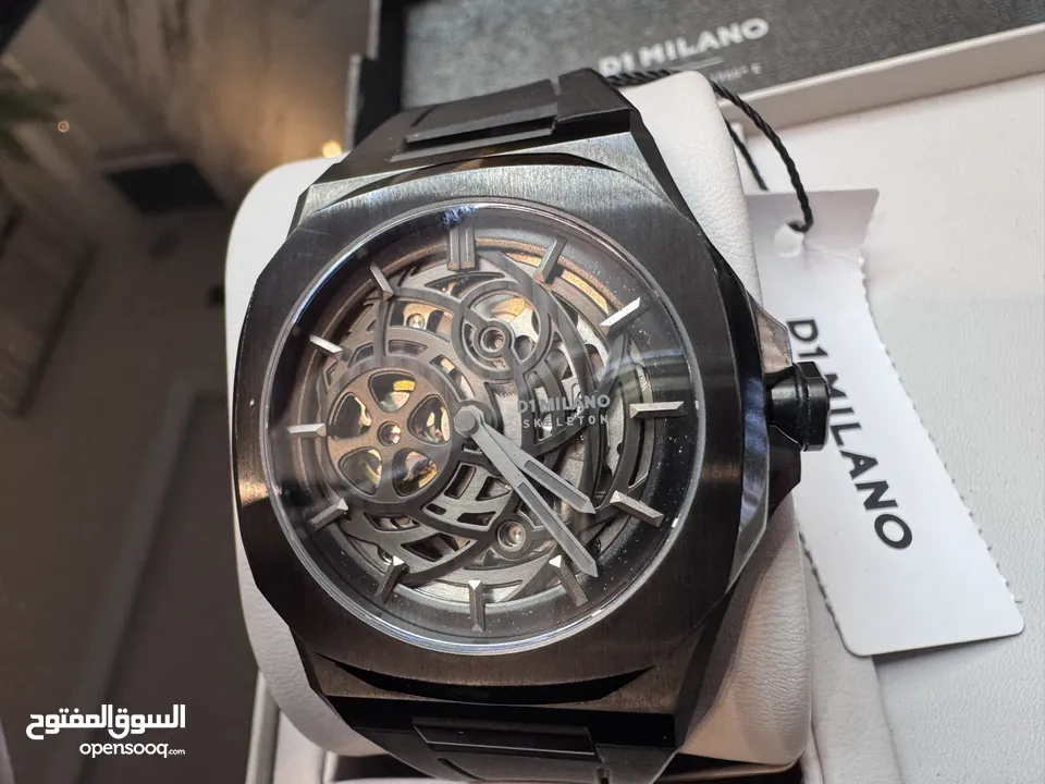 MEN'S SKELETON RUBBER BLACK   EDITION  WATCH  ساعة يد رجالي