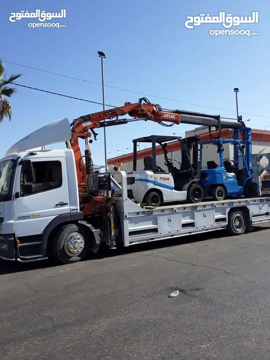 تأجير الرافعات الشوكيه وتنزيل جميع انواع البضائع وتأجير يومي وشهري