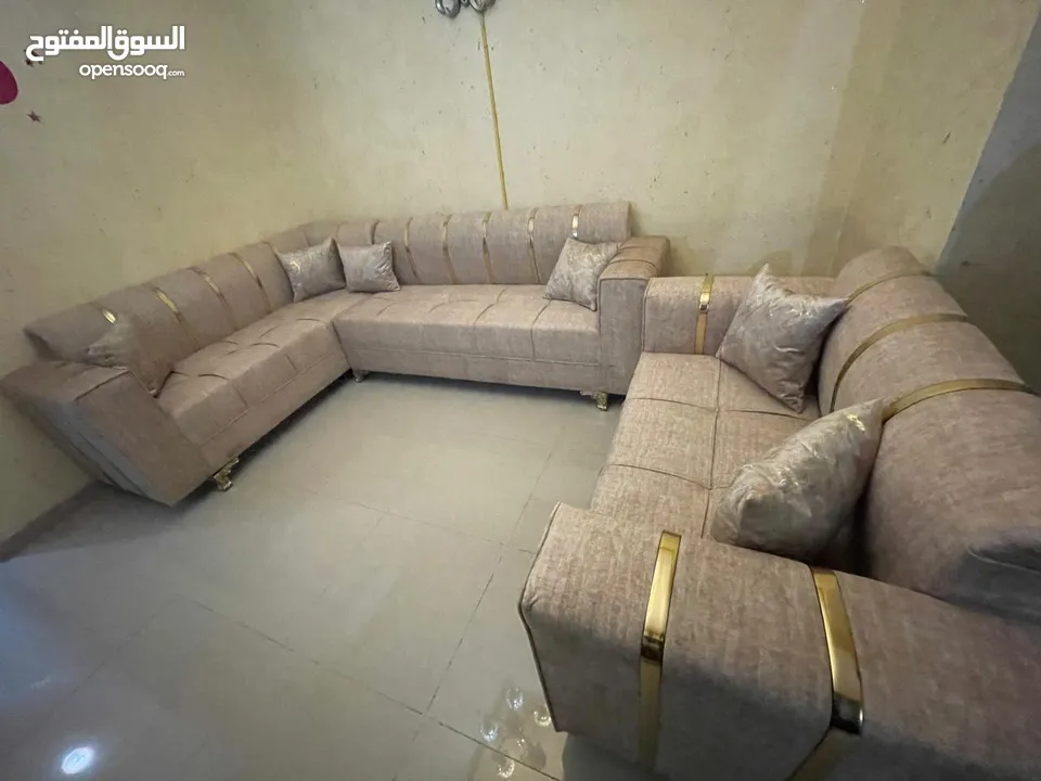 كورنرات 9مقاعد حرف L معاه كمان مجوزه بسعر الجملة من مفروشات ماسة لاتردد بل اتصال والحجز
