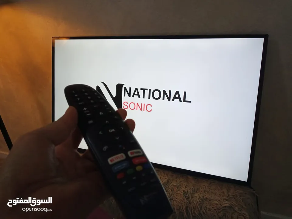 شاشة ناشونال سونيك حجم 50 انش فل سمارت  4k (( ضد الكسرررر )) اندرويد اخر اصدار 14 وريموت أوامر صوتية