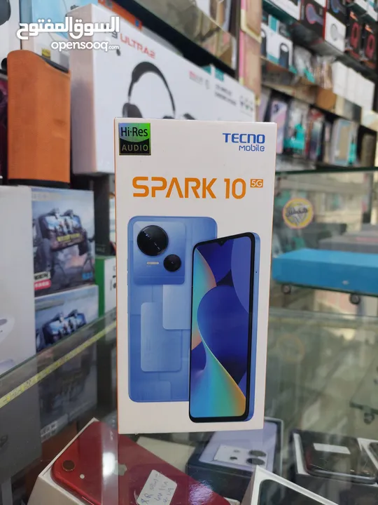 مستعمل ايام Spark 10 5G رام 8 جيجا 64 أغراضة والكرتونه الأصلية متوفر توصيل