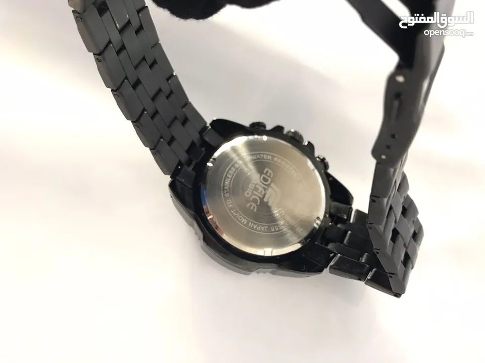ساعة casio edifice جميع العقارب تتحرك لون أسود المقاس  44 أستعمل خفيف