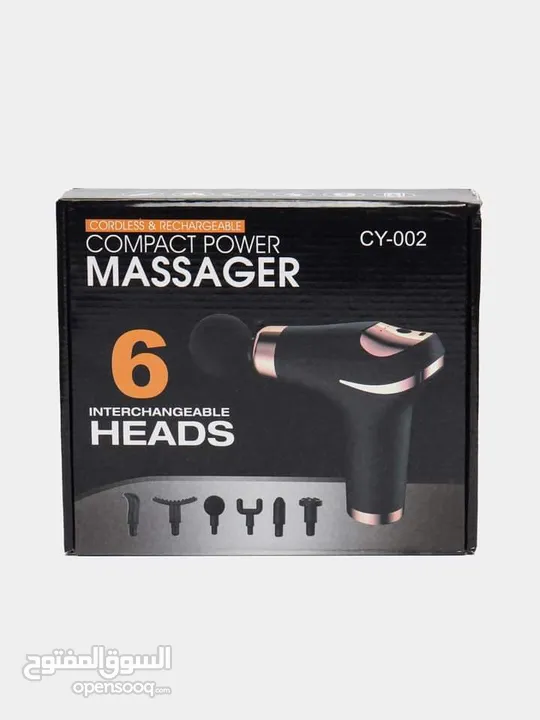 جهاز مساج Massage Gun فرد مسدس المساج الاحترافي  6 رؤوس 5 سرعات تدليك الجسم و العضلات رجاج