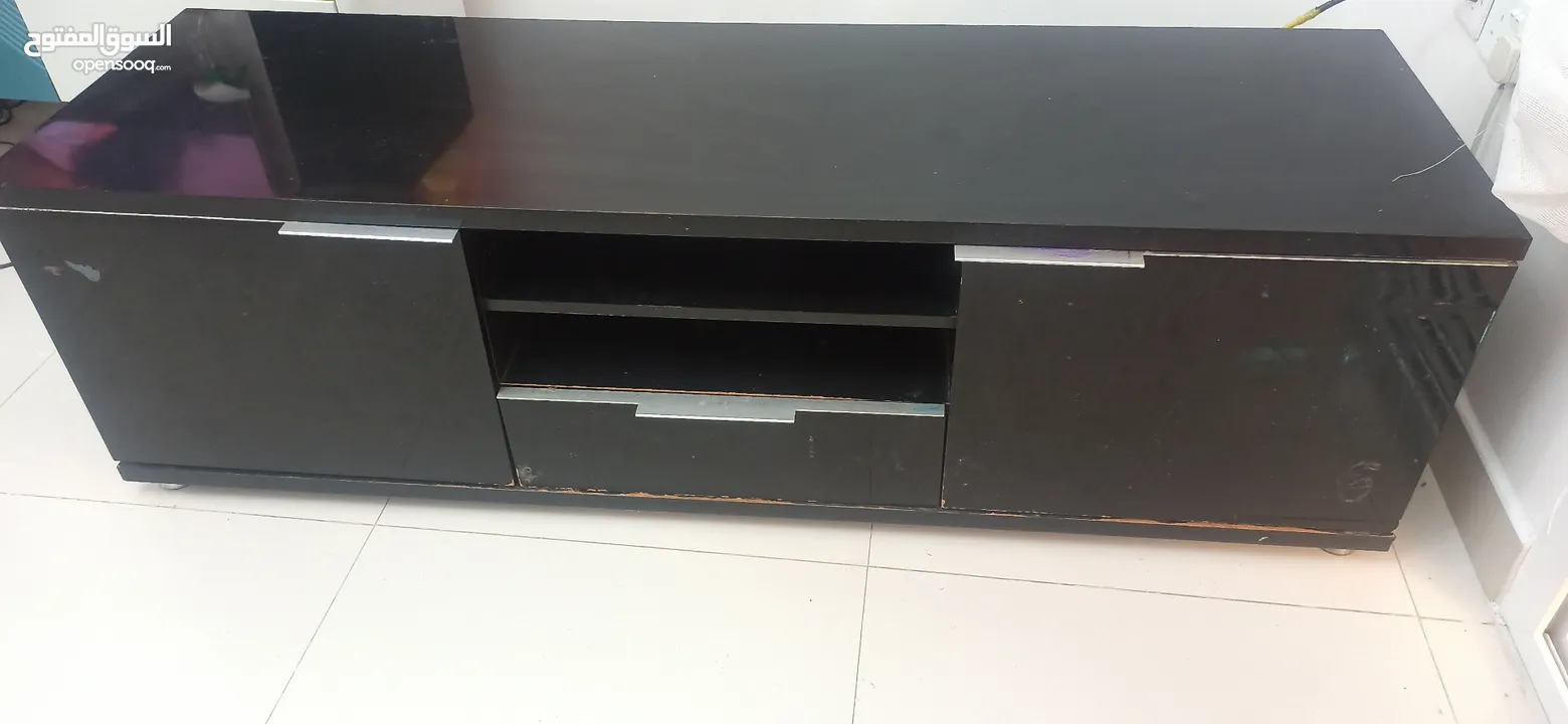 black color tv table