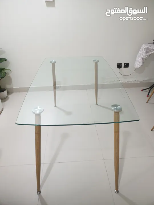 Glass Dining table 1+6