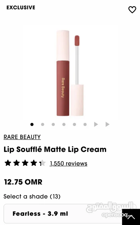 Rare beauty Lip Soufflé Matte Cream Lipstick