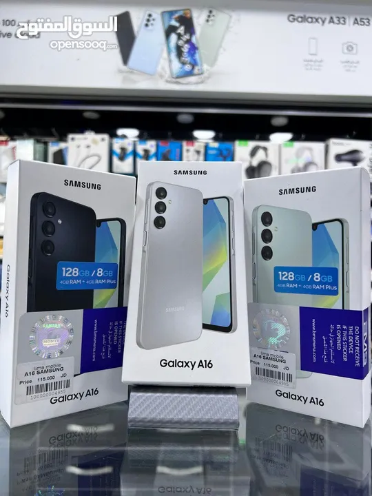 جهاز جديد Samsung A16 رام 8 و 12 جيجا 128 مكفول سنة هدية كفر ولزقة وشاحن الاصلي متوفر توصيل