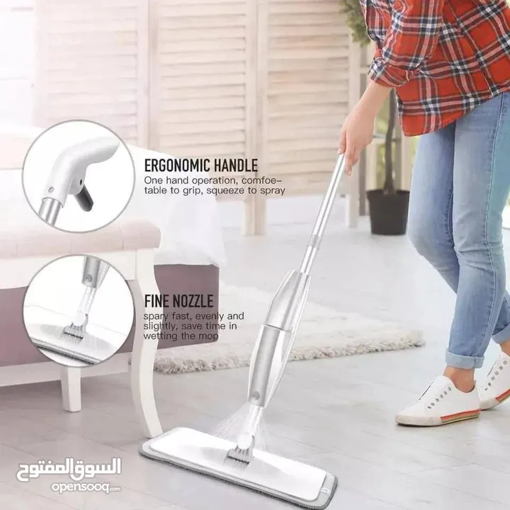 ممسحة الرش الذكية لتنظيف بلا مجهود!  مثالية للنوافذ والأرضيات – بخاخ وممسحة في جهاز واحد!