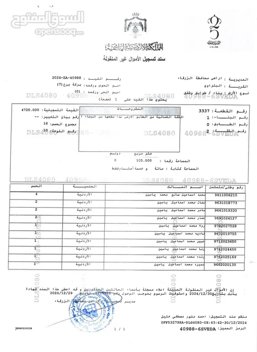 شقة للبيع في الزرقاء شبه طابق ارضي خمس درجات للطابق الاول موقع مميز، الله يطرح البركة لصاحب النصيب.