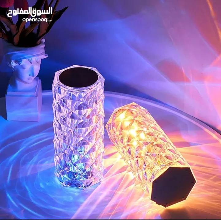crystal usb rechargeable table lamp