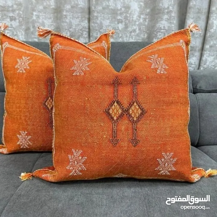 Moroccan Silk Cushions in wonderful colors and berber designs 100% natural Handmade