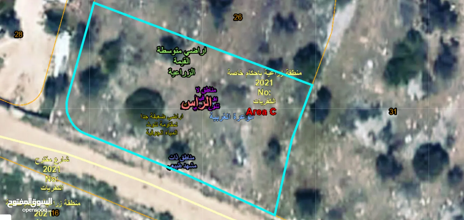 قطعة أرض 660 متر استثمارية مميزة في قرية الراس / طولكرم