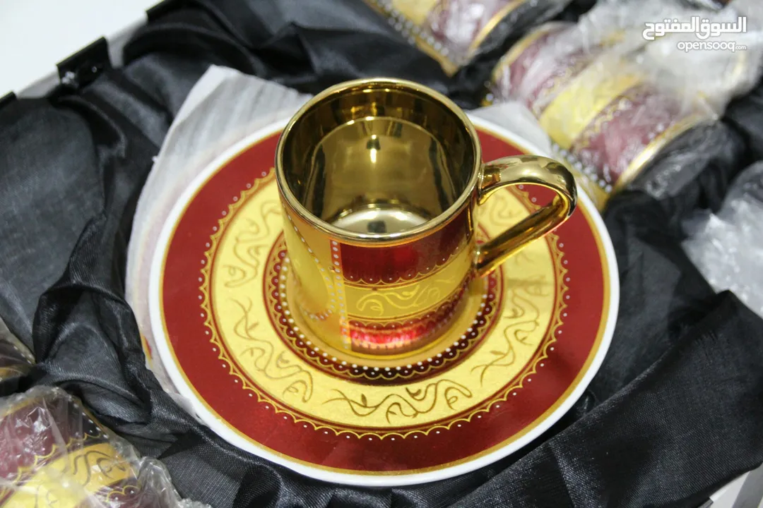 طقم فناجين قهوة مذهب فاخر Golden coffee cups set