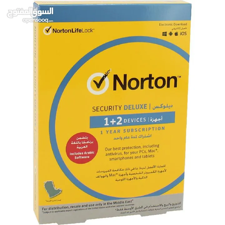  NORTON LIFELOCK SECURITY DELUXE1 + 2 DEVICES انتي فايروس نورترون لمستخدمين عدد2 