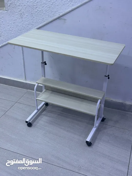 طاولات لابتوب مكتب متحركة بجميع التصاميم خشب قاعدة حديد بعجلات Laptop Desk متوفر بالوان Table mate