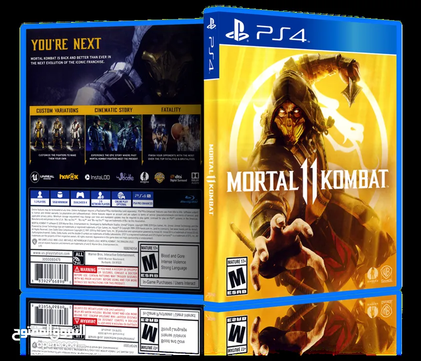 سيديهات بلايستيشن مستخدم نظيف شبة جديد  last of us remastered + Mortal kombat 11