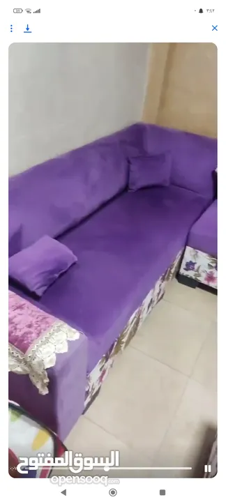 كنب وطاولة كزاز مورده مع الكراسي